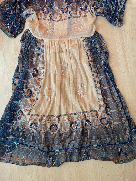 Gorgeous vintage phool, adini, gauze dress, india… - image 4
