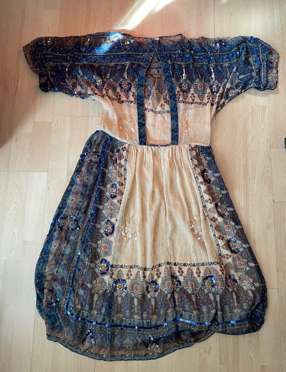 Gorgeous vintage phool, adini, gauze dress, india… - image 6
