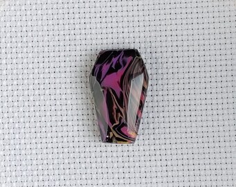 Colorful Coffin Needle Minder Pretty Neon Black Polymer Clay Needle Nanny Purple Pink Zebra Striped Marble Witchy Dark Goth Magnet Beautiful