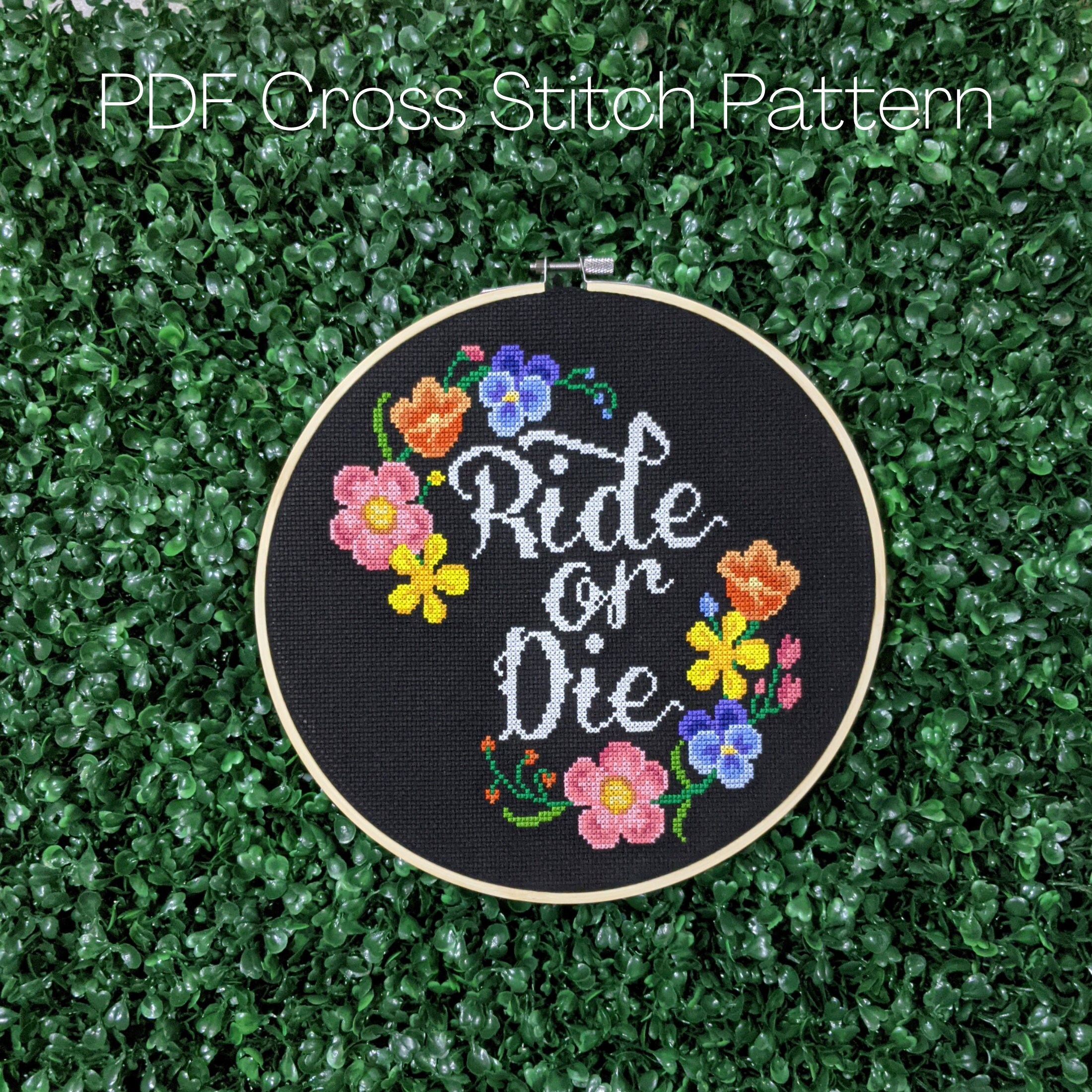 Ride Or Die Cross Stitch Pattern Gangster Embroidery Funny Etsy