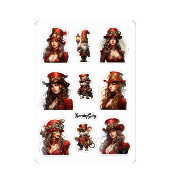 LovedbyGaby stickers Steampunk christmas 1