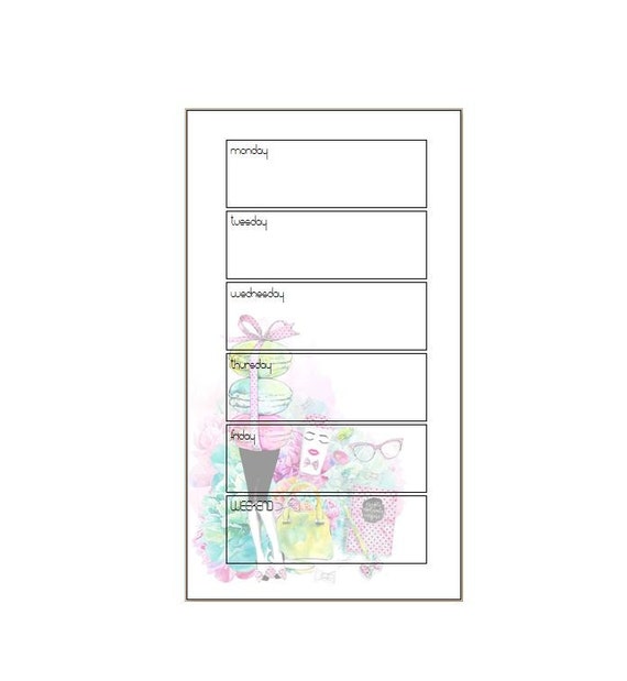 Personal weekly notepad/inserts