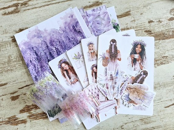 LovedbyGaby A5 journal paper set Wisteria