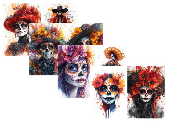 LovedbyGaby A4 journal paper set Sugar Skulls
