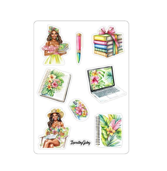 LovedbyGaby stickers tropical planner girl