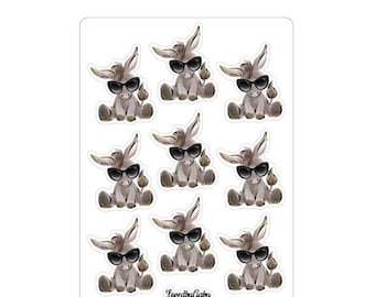 LovedbyGaby stickers Donkey halloween, christmas, sunglass and drink