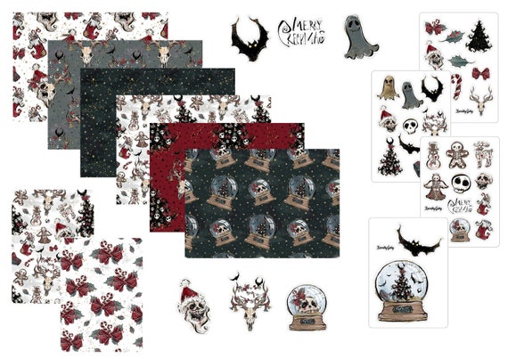 LovedbyGaby A4 scrapbook paper kit "creepy christmas"