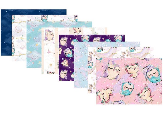 LovedbyGaby A4 journal paper set Pastel owls