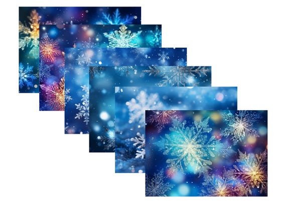LovedbyGaby A4 journal paper set Snowflakes