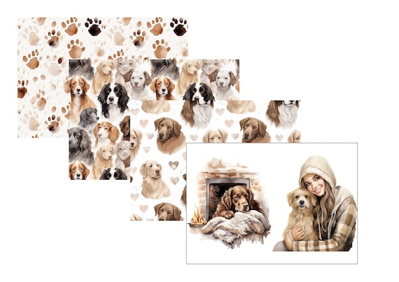 LovedbyGaby A4 journal paper set dogs