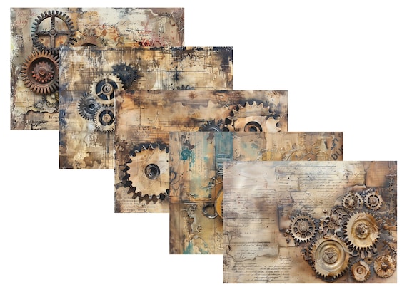 LovedbyGaby A4 journal paper set Gears