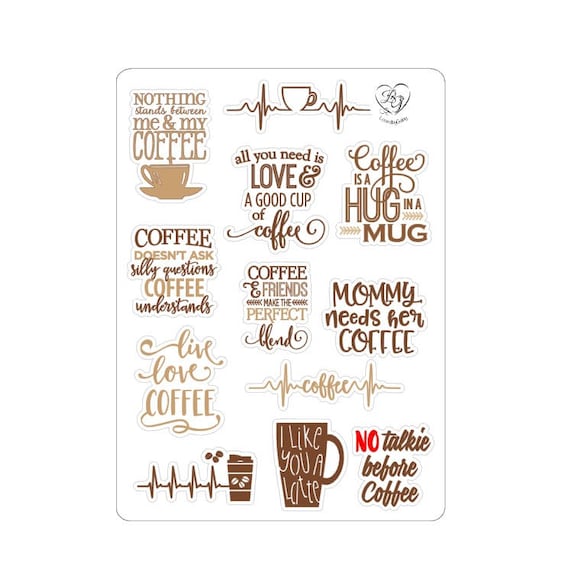 LovedbyGaby stickers "coffee quotes"