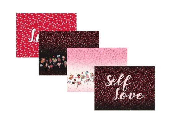 Set of 4 postcards Love