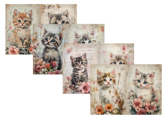 LovedbyGaby A4 journal paper set Kittens