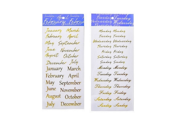 Transparent gold foil stickers monthly and weekly