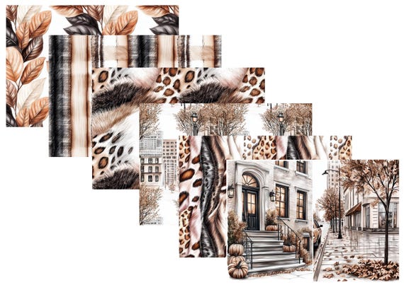 LovedbyGaby A4 journal paper set Fall in the city