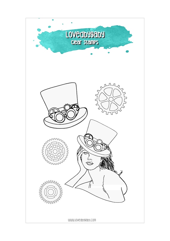 LovedbyGaby clear stamps "Gear girl"