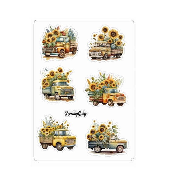 LovedbyGaby stickers sunflower trucks