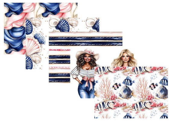 LovedbyGaby A4 journal paper set Nautical
