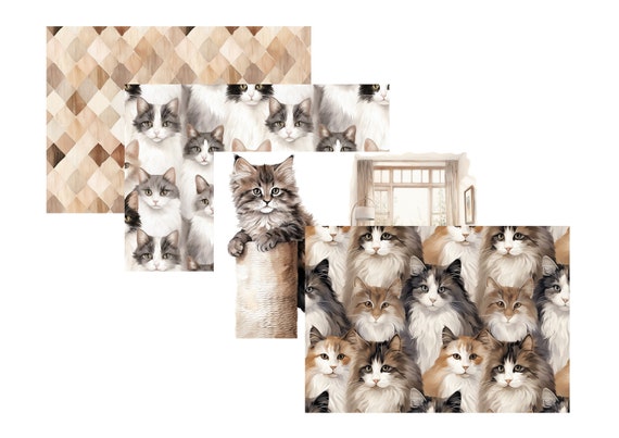 LovedbyGaby A4 journal paper set cats