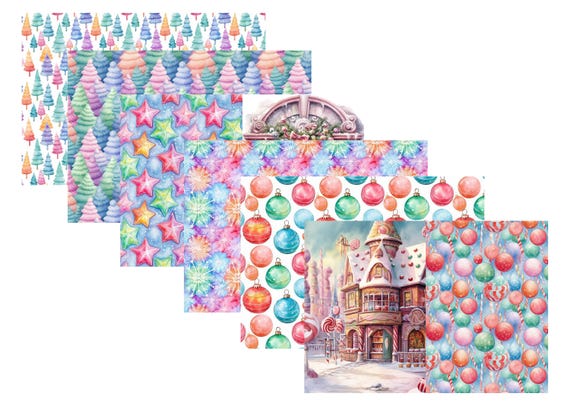 LovedbyGaby A4 journal paper set Pastel christmas