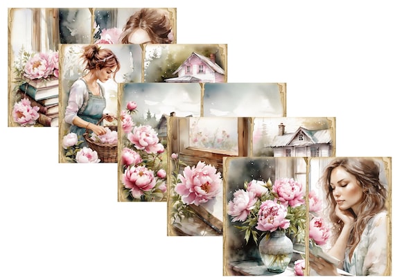 LovedbyGaby A4 journal paper set Peony