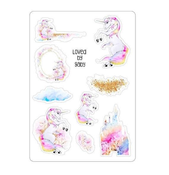 LovedbyGaby stickers pastel unicorns