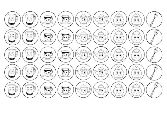 117 round planner stickers "cups"