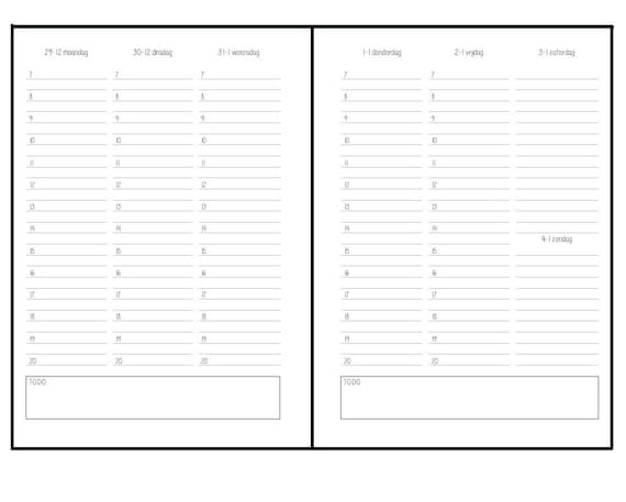 2026 LovedbyGaby A5 inserts 1W2P vertical hourly