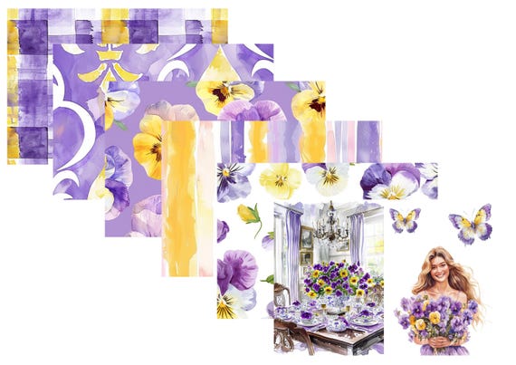 LovedbyGaby A4 journal paper set Pansy
