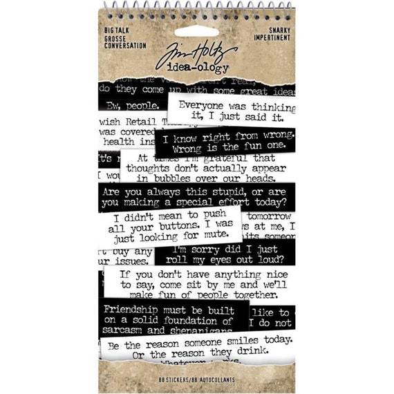 Idea-ology Tim Holtz Big Talk Snarky Stickers