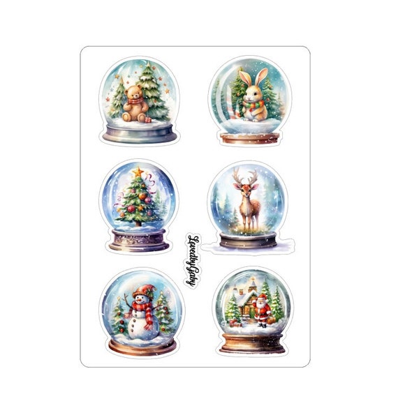 LovedbyGaby stickers Snowglobes christmas