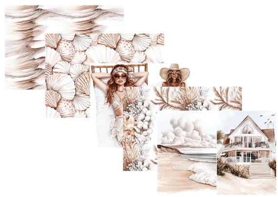 LovedbyGaby A4 journal paper set day at the beach