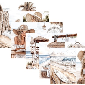 Set di carta da giornale LovedbyGaby A4 Giorno in spiaggia