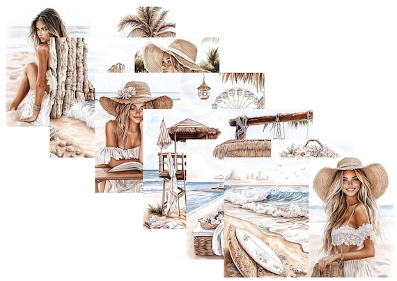 LovedbyGaby A4 journal paper set Day at the beach