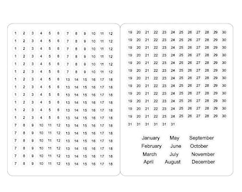 Numbers small stickers