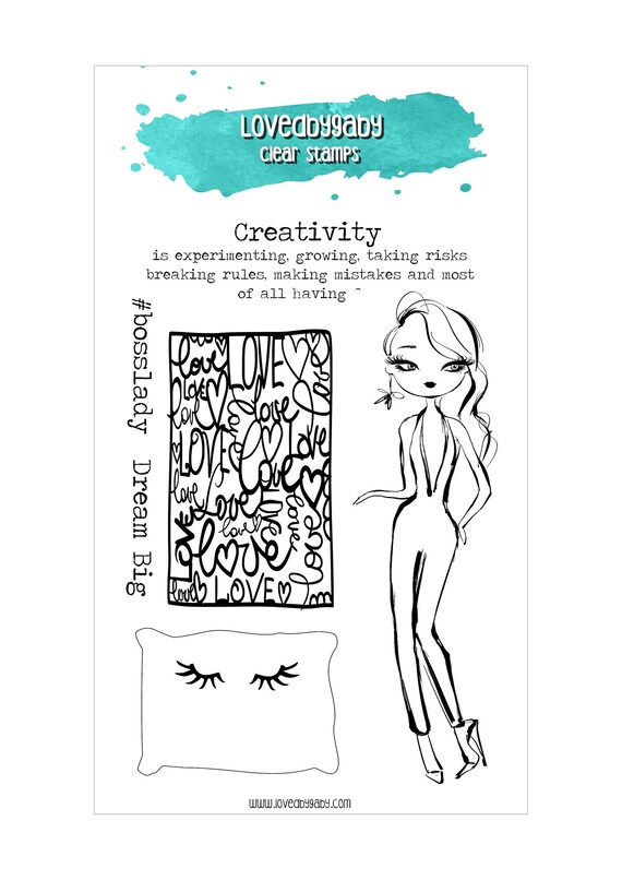 LovedbyGaby clear stamps "Creative boss lady"