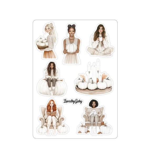 LovedbyGaby stickers white pumpkins