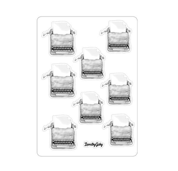 LovedbyGaby stickers "Typewriters black/white"