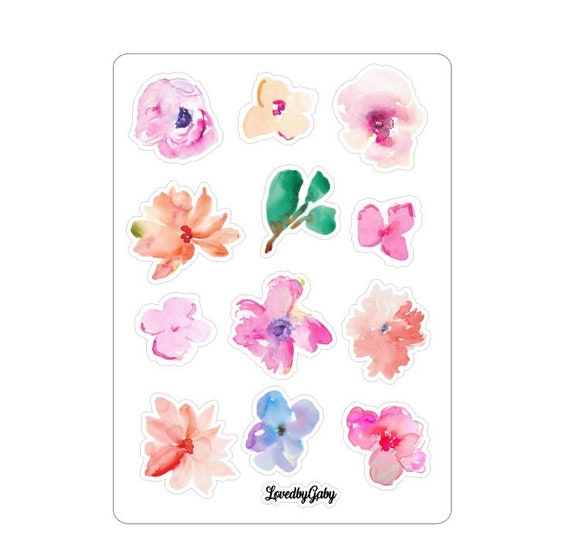 LovedbyGaby stickers "watercolor flowers"