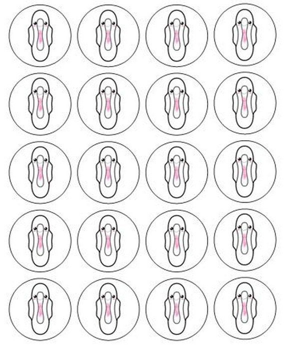 117 menstrual/ period/ breast check women stickers