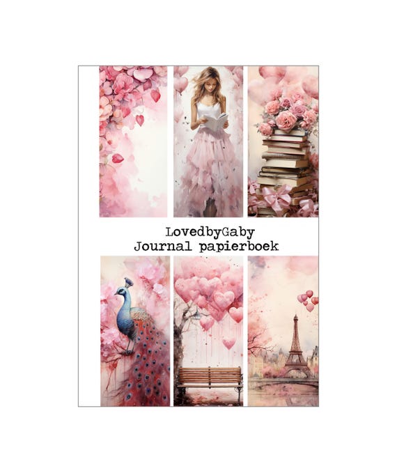 LovedbyGaby A5 journal paper book pink/off white