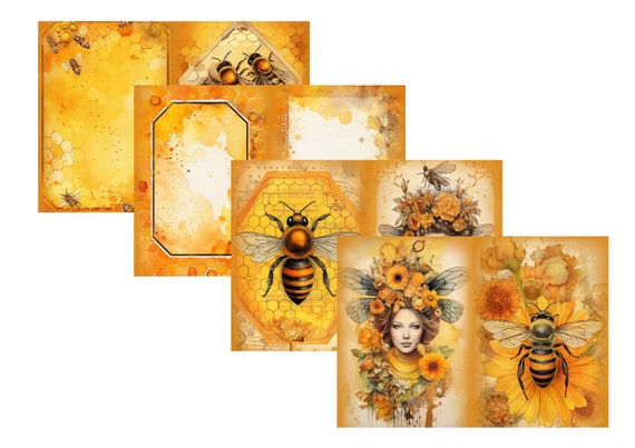 LovedbyGaby A4 journal paper set Rustic Bee