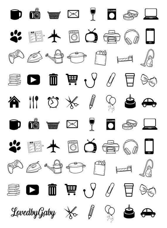 LovedbyGaby clear foil icon stickers
