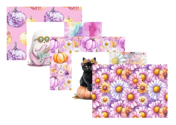 LovedbyGaby A4 journal paper set Groovy halloween