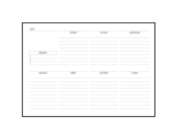 A5 LovedbyGaby inserts of notepad horizontal "week"