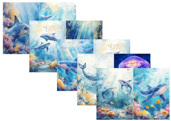 LovedbyGaby A4 journalpaper set Sealife