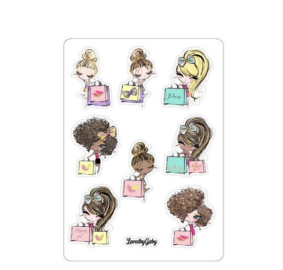 LovedbyGaby stickers "summer travel and shopping girls"