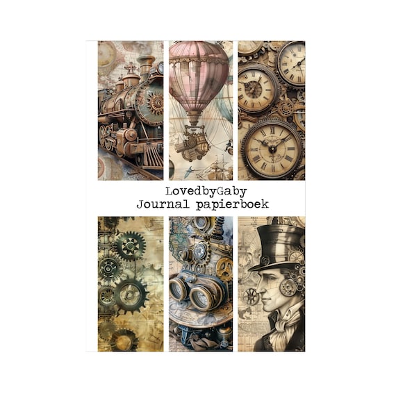 LovedbyGaby A5 journal paper book Steampunk