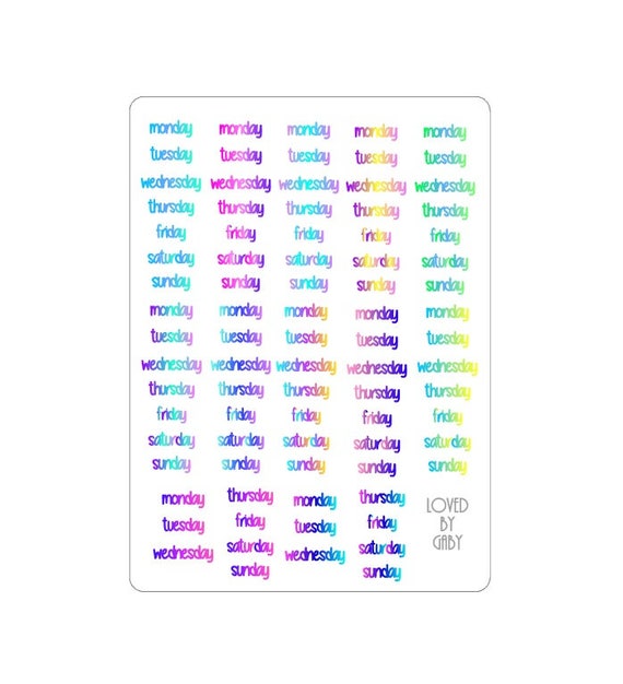 LovedbyGaby rainbow months of days stickers
